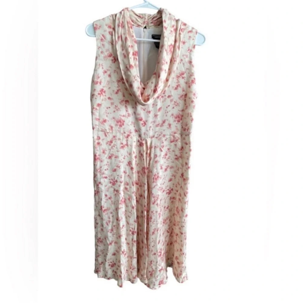 DONCASTER 100% Silk MIDI Sleeveless Boat Neck Dress Size 12